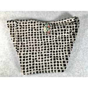 Sleeping On Snow  Women's Plush Infinity Embellished Scarf Black White One Size